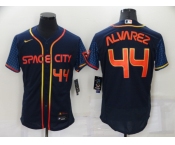 Men's Houston Astros #44 Yordan Alvarez Number 2022 Navy Blue City Connect Flex Base Stitched Baseball Jersey