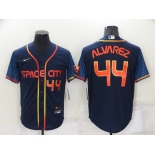 Men's Houston Astros #44 Yordan Alvarez Number 2022 Navy Blue City Connect Game Stitched Jersey