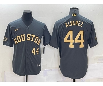 Men's Houston Astros #44 Yordan Alvarez Number Grey 2022 All Star Stitched Cool Base Nike Jersey