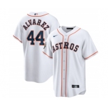 Men's Houston Astros #44 Yordan Alvarez White 2022 World Series Home Stitched Baseball Jersey