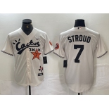 Men's Houston Astros #7 CJ Stroud Cream Cactus Jack Cool Base Jersey