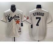 Men's Houston Astros #7 CJ Stroud Cream Cactus Jack Cool Base Jersey