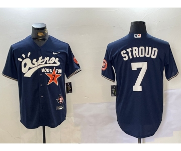 Men's Houston Astros #7 CJ Stroud Navy Cactus Jack Vapor Premier Stitched Baseball Jersey