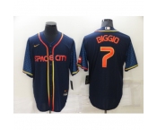 Men's Houston Astros #7 Craig Biggio 2022 Navy Blue City Connect Cool Base Stitched Jersey