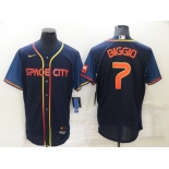 Men's Houston Astros #7 Craig Biggio 2022 Navy City Connect Flex Base Stitched Baseball Jersey