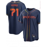 Men's Houston Astros #71 Josh Hader 2022 Navy Blue City Connect Cool Base Stitched Jersey