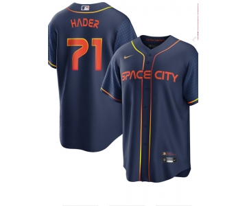 Men's Houston Astros #71 Josh Hader 2022 Navy Blue City Connect Cool Base Stitched Jersey