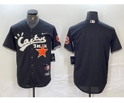 Men's Houston Astros Blank Black Cactus Jack Vapor Premier Stitched Baseball Jersey