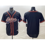 Men's Houston Astros Blank Black With Patch Cool Base Stitched Baseball Jersey