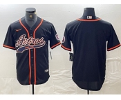 Men's Houston Astros Blank Black With Patch Cool Base Stitched Baseball Jersey