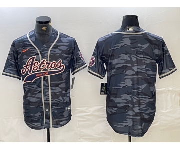 Men's Houston Astros Blank Gray Camo Cool Base Stitched Jersey