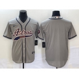 Men's Houston Astros Blank Grey Cool Base Stitched Baseball Jersey