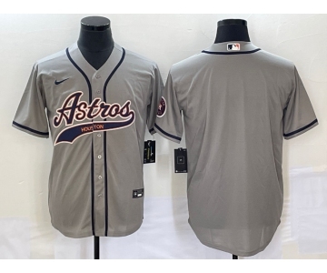 Men's Houston Astros Blank Grey Cool Base Stitched Baseball Jersey