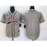 Men's Houston Astros Blank Grey Cool Base Stitched Baseball Jerseys