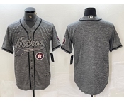 Men's Houston Astros Blank Grey Gridiron Cool Base Stitched Baseball Jersey