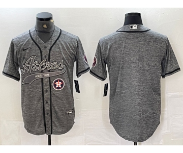 Men's Houston Astros Blank Grey Gridiron Cool Base Stitched Baseball Jersey