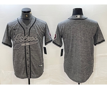 Men's Houston Astros Blank Grey Gridiron Cool Base Stitched Baseball Jerseys