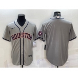 Men's Houston Astros Blank Grey With Patch Stitched MLB Cool Base Nike Jersey