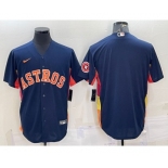 Men's Houston Astros Blank Navy Blue With Patch Stitched MLB Cool Base Nike Jersey