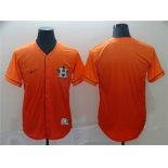 Men's Houston Astros Blank Orange Fade Stitched Baseball Jersey