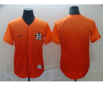 Men's Houston Astros Blank Orange Fade Stitched Baseball Jersey