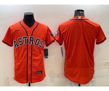 Men's Houston Astros Blank Orange Stitched MLB Flex Base Nike Jersey