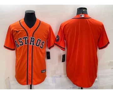 Men's Houston Astros Blank Orange With Patch Stitched MLB Cool Base Nike Jersey