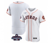 Men's Houston Astros Blank White 2022 World Series Champions Flex Base Stitched Baseball Jersey