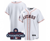 Men's Houston Astros Blank White 2022 World Series Champions Home Stitched Baseball Jersey