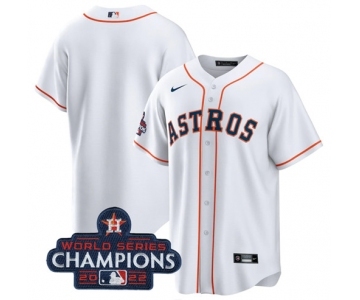 Men's Houston Astros Blank White 2022 World Series Champions Home Stitched Baseball Jersey