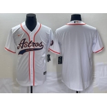 Men's Houston Astros Blank White Cool Base Stitched Baseball Jersey1