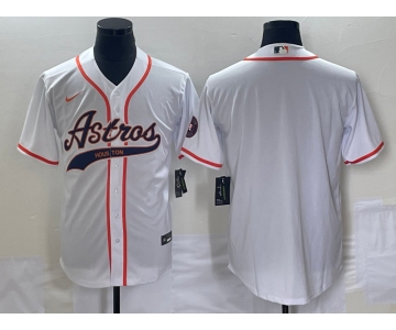 Men's Houston Astros Blank White Cool Base Stitched Baseball Jersey1