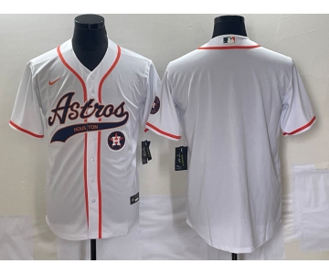 Men's Houston Astros Blank White Cool Base Stitched Baseball Jersey