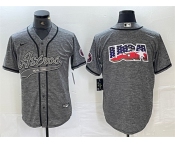 Men's Houston Astros Gray Team Big Logo With Patch Cool Base Stitched Baseball Jerseys