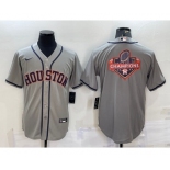 Men's Houston Astros Grey Champions Big Logo Stitched MLB Cool Base Nike Jersey