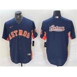 Men's Houston Astros Navy Team Big Logo With Patch Cool Base Stitched Baseball Jerseys