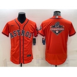 Men's Houston Astros Orange Champions Big Logo Stitched MLB Flex Base Nike Jersey