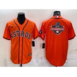 Men's Houston Astros Orange Champions Big Logo With Patch Stitched MLB Cool Base Nike Jersey