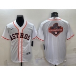 Men's Houston Astros White Champions Big Logo Stitched MLB Cool Base Nike Jersey