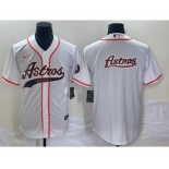 Men's Houston Astros White Team Big Logo Cool Base Stitched Baseball Jersey