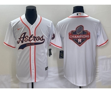 Men's Houston Astros White Team Big Logo Cool Base Stitched Baseball Jerseys