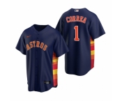 Men's Nike Houston Astros #1 Carlos Correa Navy Alternate Stitched Baseball Jersey