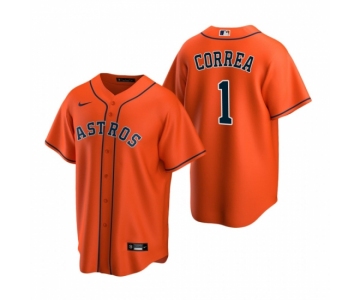 Men's Nike Houston Astros #1 Carlos Correa Orange Alternate Stitched Baseball Jersey