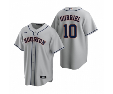 Men's Nike Houston Astros #10 Yuli Gurriel Gray Road Stitched Baseball Jersey