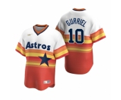 Men's Nike Houston Astros #10 Yuli Gurriel White Orange Cooperstown Collection Home Stitched Baseball Jersey