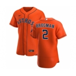 Men's Nike Houston Astros #2 Alex Bregman Orange Alternate 2020 Authentic Team Baseball Jersey