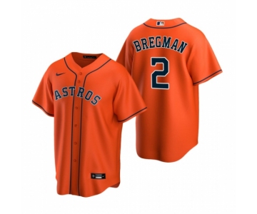 Men's Nike Houston Astros #2 Alex Bregman Orange Alternate Stitched Baseball Jersey