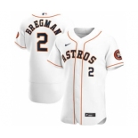 Men's Nike Houston Astros #2 Alex Bregman White Home 2020 Authentic Player Baseball Jersey