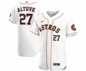 Men's Nike Houston Astros #27 Jose Altuve White Home 2020 Authentic Player Baseball Jersey