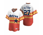 Men's Nike Houston Astros #27 Jose Altuve White Orange Cooperstown Collection Home Stitched Baseball Jersey